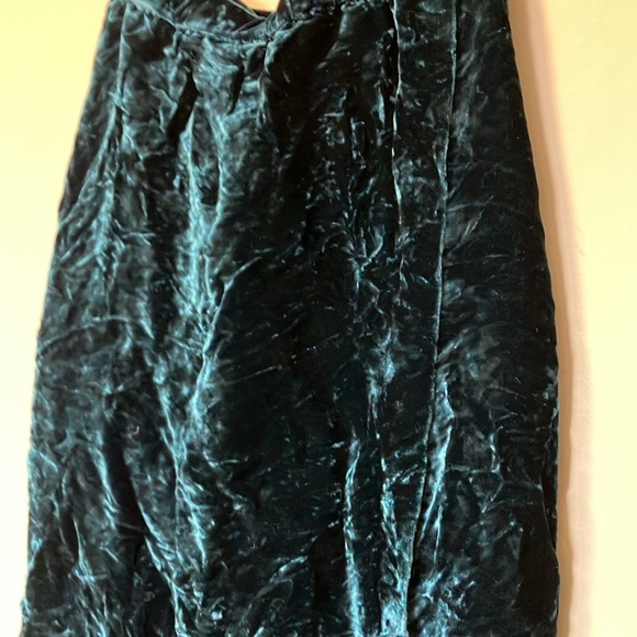 Eileen Fisher Vintage Blue Teal Velvet Wrap Skirt - Picture 4 of 10